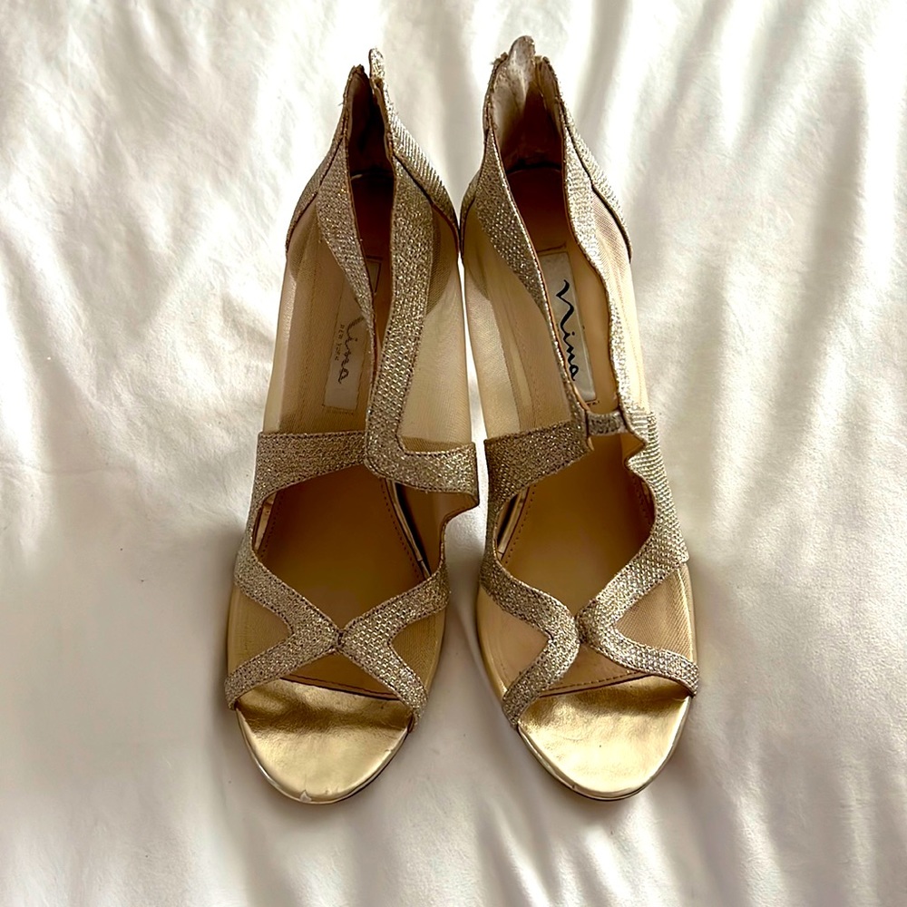 Silver and gold formal heels